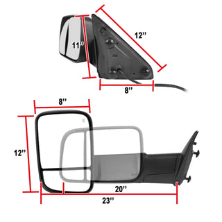 Spec D Mirrors SET w/ Clear LED (Manual-Fold, Black): Ram 2013 - 2018