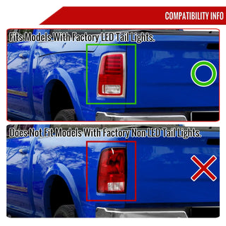 Spec D LED Tail Lights (Black, White LED w/ Sequential Turn Signal): Ram 2013 - 2018