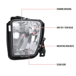 Spec D Fog Lights w/ Switch (Chrome): Ram 1500 2013 - 2018