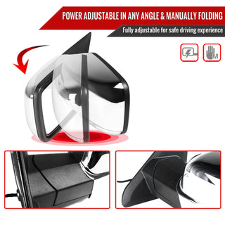 Spec D Driver Mirror w/ Turn Signal Light & Puddle Light (Auto-Fold, Chrome): Ram 2013 - 2018