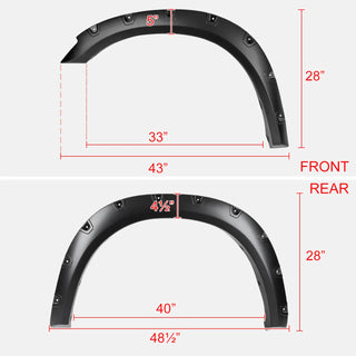 Spec D Riveted Style Fender Flares (Smooth Black, 4pc): Dodge Ram 2500 / 3500 2010 - 2018