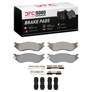 DFC 5000 Semi-Metallic Brake Pads and Hardware Kit (FRONT): Dodge Durango 3.6L / 3.9L (02-06) w/ Hardware