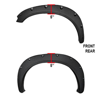Spec D Riveted Style Fender Flares (Texture Black, 4pc): Dodge Ram 1500 2009 - 2018
