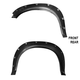 Spec D Riveted Style Fender Flares (Texture Black, 4pc): Dodge Ram 1500 2009 - 2018