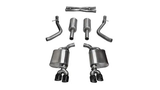 CORSA Sport Cat-Back Twin Black Tips (REAR): Challenger R/T 2015-2016 5.7L VVT HEMI
