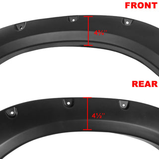 Spec D Riveted Style Fender Flares (Smooth Black, 4pc): Dodge Ram 1500 2009 - 2018