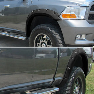 Spec D Riveted Style Fender Flares (Smooth Black, 4pc): Dodge Ram 1500 2009 - 2018