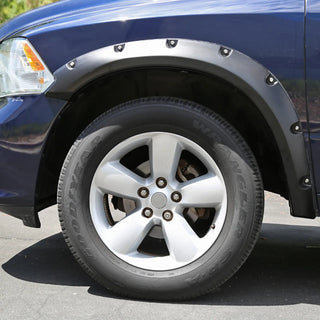Spec D Riveted Style Fender Flares (Smooth Black, 4pc): Dodge Ram 1500 2009 - 2018