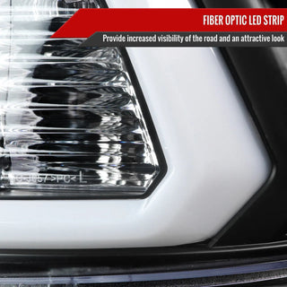 Spec D Projector Headlights w/ Light Bar (Matte Black): Dodge Ram 2009 - 2018