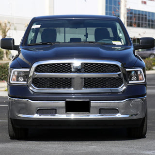 Spec D Projector Headlights w/ Light Bar (Matte Black): Dodge Ram 2009 - 2018