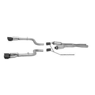 Gibson Dual Cat-Back Perf Exhaust Black Ceramic 3in Tips (REAR): Challenger R/T 17-23 5.7L VVT / R/T Scat Pack 6.4L / SRT 392 & Hellcat 6.2L Manual