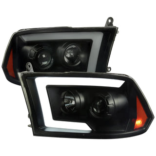 Spec D Projector Halo Headlights w/ Sequential Turn Signal (Smoke): Dodge Ram 2009 - 2018