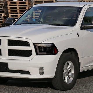 Spec D Projector Halo Headlights w/ Sequential Turn Signal (Smoke): Dodge Ram 2009 - 2018