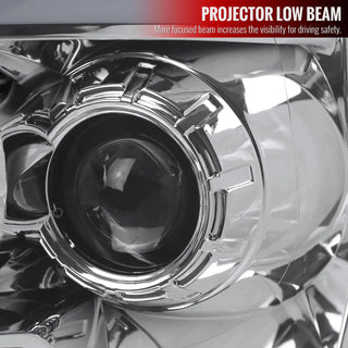 Spec D Projector Halo Headlights w/ Sequential Turn Signal (Chrome): Dodge Ram 2009 - 2018