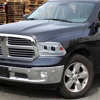 Spec D Projector Halo Headlights w/ LED Bar (White): Dodge Ram 2009 - 2018