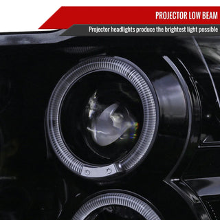 Spec D Projector Halo Headlights (Smoke): Dodge Ram 2009 - 2018