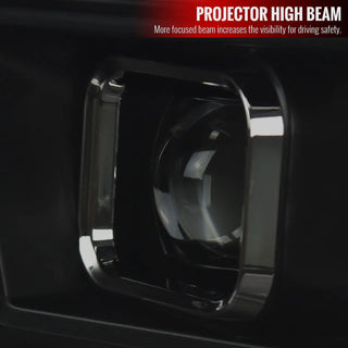 Spec D Projector Halo Headlights (Smoke w/ LED Sequential Signal): Dodge Ram 2009 - 2018