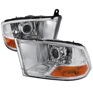 Spec D Projector Halo Headlights (Chrome): Dodge Ram 2009 - 2018