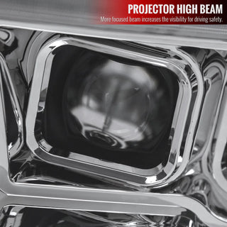 Spec D Projector Halo Headlights (Chrome w/ LED Sequential Signal): Dodge Ram 2009 - 2018