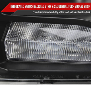 Spec D Projector Halo Headlights (Black w/ Sequential Turn Signal): Dodge Ram 2009 - 2018
