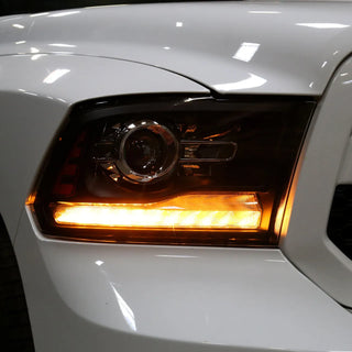 Spec D Projector Halo Headlights (Black w/ Sequential Turn Signal): Dodge Ram 2009 - 2018