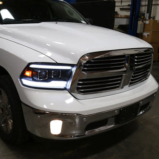 Spec D Projector Halo Headlights (Black w/ LED Sequential Signal): Dodge Ram 2009 - 2018