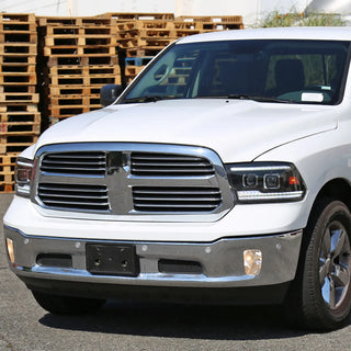 Spec D Projector Halo Headlights (Black w/ LED Sequential Signal): Dodge Ram 2009 - 2018