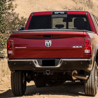 Spec D OEM Style Steel Rear Bumper (Black w/ Parking Sensor Holes): Dodge Ram 2009 - 2018