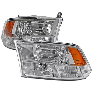Spec D OEM Style Quad Headlights w/ LED Bar (Chrome): Dodge Ram 2009 - 2018