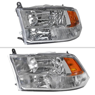 Spec D OEM Style Quad Headlights w/ LED Bar (Chrome): Dodge Ram 2009 - 2018