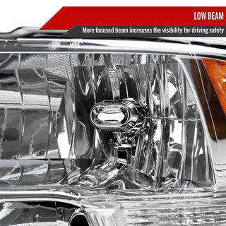 Spec D OEM Style Quad Headlights w/ LED Bar (Chrome): Dodge Ram 2009 - 2018