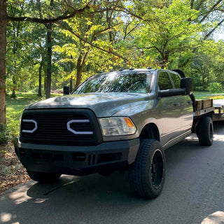 Spec D OEM Style Quad Headlights w/ LED Bar (Chrome): Dodge Ram 2009 - 2018