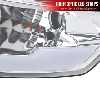 Spec D OEM Style Headlights w/ LED Bar (Chrome): Dodge Ram 2009 - 2018