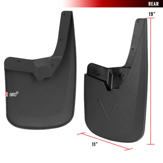 Spec D Mud Flaps (Black, 4pc): Dodge Ram (w/ OUT Factory Flares) 2009 - 2018