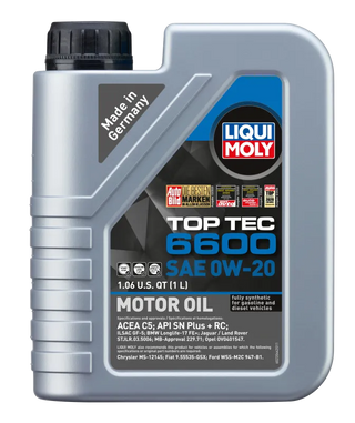 Liqui Moly Top Tec 6600 Motor Oil: Fits Most Models