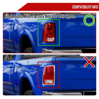 Spec D LED Tail Lights (Matte Black w/ Red LED Bar): Dodge Ram 2009 - 2018
