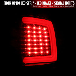 Spec D LED Tail Lights (Glossy Black w/ White LED Bar): Dodge Ram 2009 - 2018