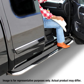 Go Rhino 4000 Series 3" Round Tube Side Steps (CAB LENGTH): Fits Most Ram 1500 Models (2019-2026)