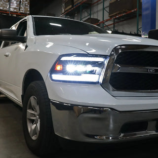 Spec D LED Headlights (Black w/ LED Sequential Signal): Dodge Ram 2009 - 2018