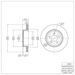 DFC Rear Brake Rotor: Chrysler 300 (05-23)