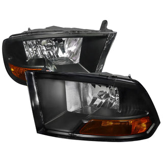 Spec D Euro Headlights (Black): Dodge Ram 2009 - 2018