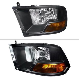 Spec D Euro Headlights (Black): Dodge Ram 2009 - 2018