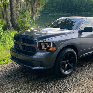 Spec D Euro Headlights (Black): Dodge Ram 2009 - 2018