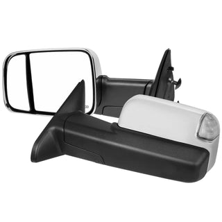 Spec D Mirrors SET w/ Turn Signal & Puddle Light (Auto-Fold, Chrome): Dodge Ram / Ram 1500 (02-18)