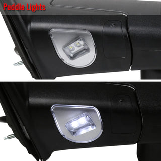 Spec D Mirrors SET w/ Turn Signal & Puddle Light (Auto-Fold, Chrome): Dodge Ram / Ram 1500 (02-18)