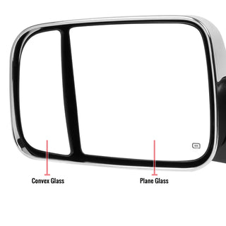 Spec D Mirrors SET w/ Turn Signal & Puddle Light (Auto-Fold, Chrome): Dodge Ram / Ram 1500 (02-18)