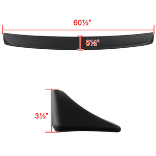 Spec D Hellcat Style Rear Spoiler (Matte Black): Dodge Challenger 2008 - 2023