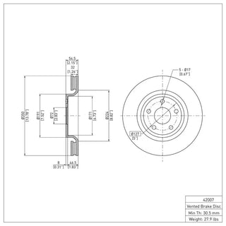 DFC Front Brake Rotor: Dodge Durango 2011-25