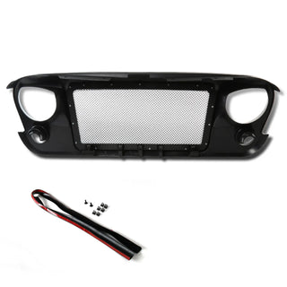 Spec D Matte Black Mesh Grille: Jeep Wrangler JK 2007 - 2018