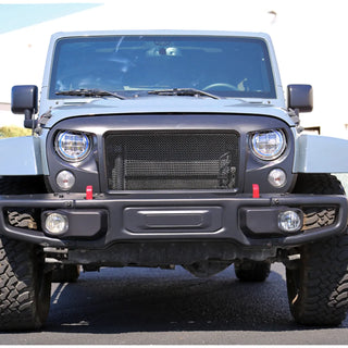 Spec D Matte Black Mesh Grille: Jeep Wrangler JK 2007 - 2018